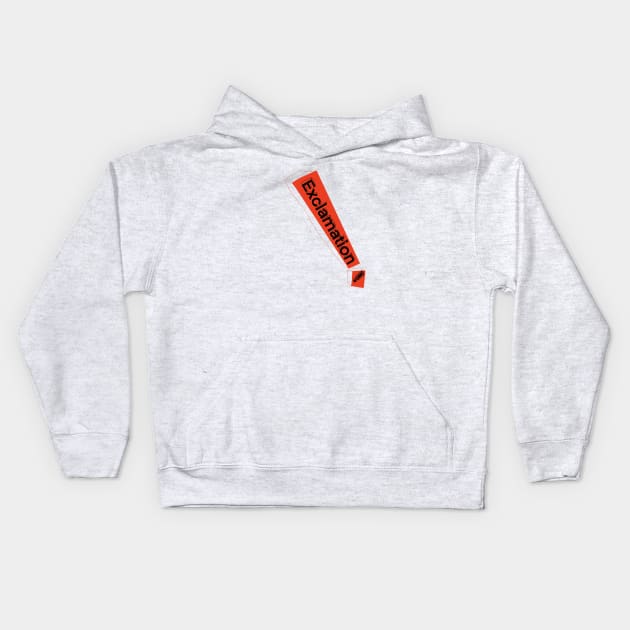 Graphic Exclamation Mark Kids Hoodie by thecolddots